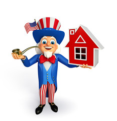 Uncle Sam with home sign
