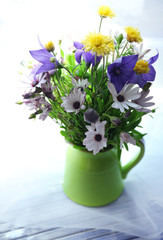 Beautiful flowers in home interior decoration