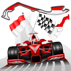 Abwaschbare Fototapete Zeichnung Formel 1 GP Monaco