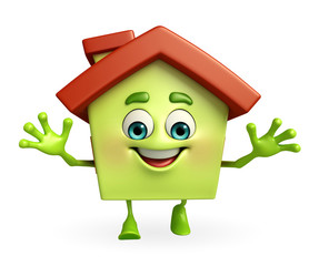 House character with happy pose
