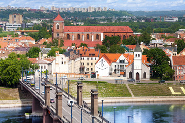 Naklejka na ściany i meble Kaunas downtown panorama