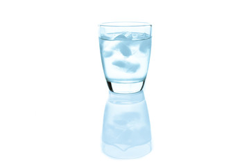 Cool water in glass, isolated