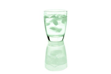 Cool water in glass, isolated