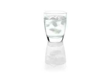 Cool water in glass, isolated