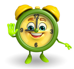 Table clock character with stop pose