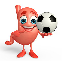 Cartoon Character of stomach with football
