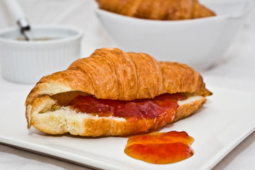 Croissant with apricot jam