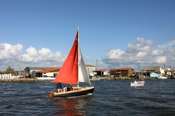 Obraz premium voilier ancien, vieux gréement, bassin d'arcachon