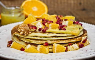 Pancakes with orange curd