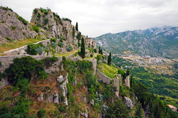 Old fort in Klis, Croatia - architecture background