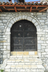 The front door of a house on the citadel of Kala over Berat