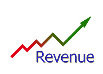 diagram upwards revenue with color gradient