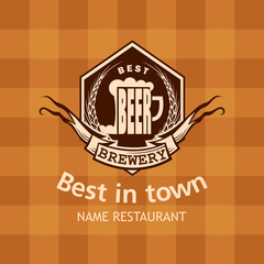 banner with beer label