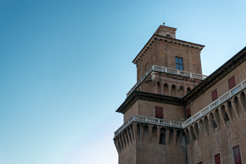 Fototapeta na wymiar View of the Estensi's Castle in Ferrara