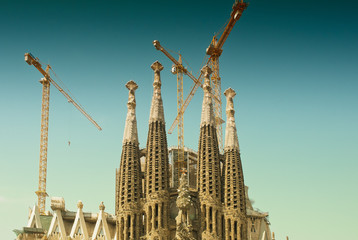 The Basilica of La Sagrada Familia in Barcelona, Spain