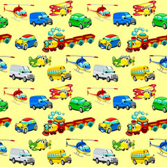 Funny vehicles with background.