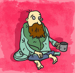 Cartoon poor illustration