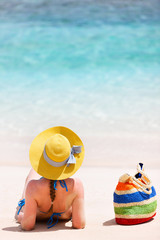 Young woman relaxing at beach