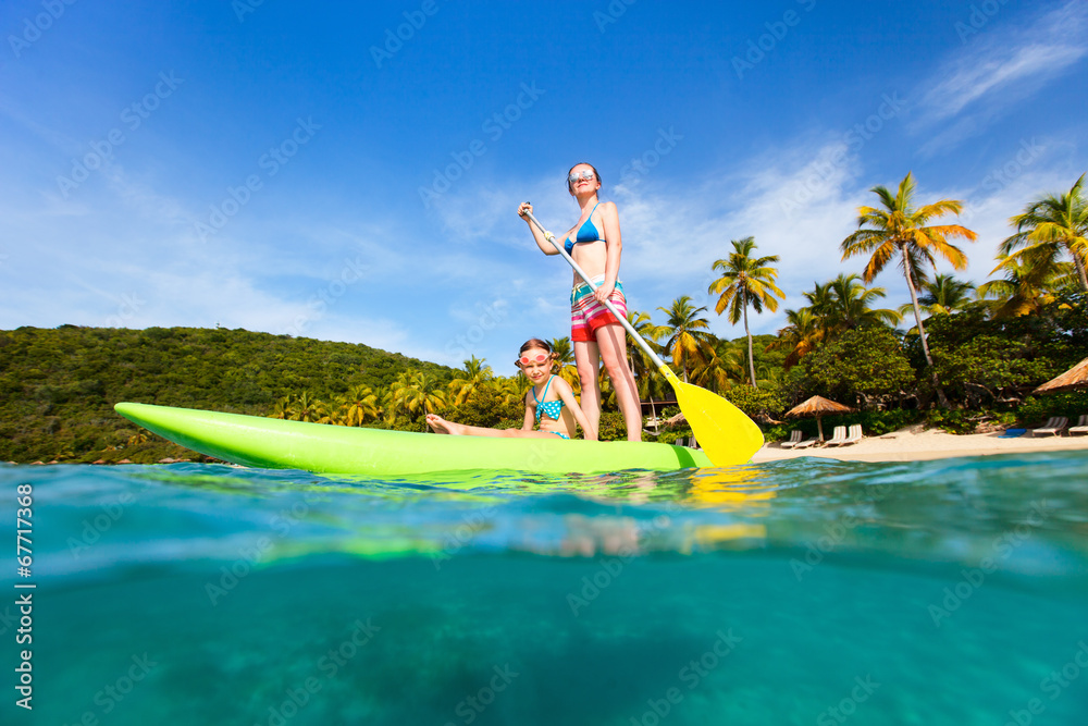 Canvas Prints Mother and daughter paddling