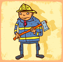 Cartoon fireman illustration