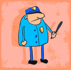 Cartoon police  illustration
