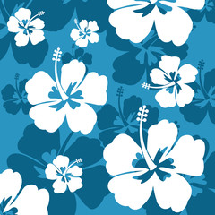 Seamless pattern with Hibiscus flower