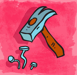 Cartoon hammer illustration