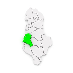 Map of Fier. Albania.