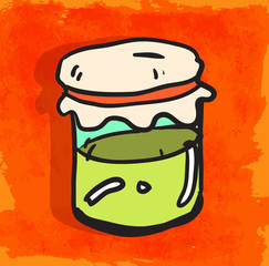 Cartoon jelly bottle illustration