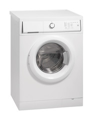 Washing machine isolated over white