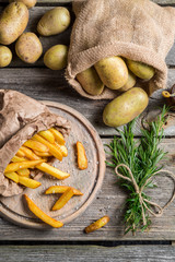 French fries made from potatoes