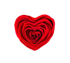 Heart-shaped red rose