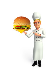 Young chef with burger