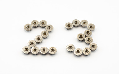 2 and 3 Number, Created by Stainless Steel Hex Flange Nuts