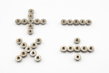 Math Symbols, Created by Stainless Steel Hex Flange Nuts