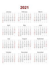 English calendar