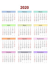 calendar 2020