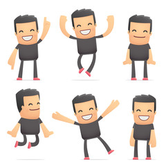 set of bad guy character in different poses