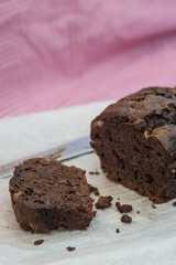 Tasty hand made chocolate chip loaf cake