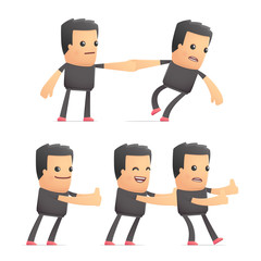 set of bad guy character in different poses