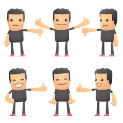 set of bad guy character in different poses