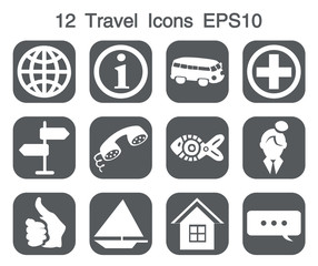 12 grey Icons for android