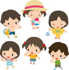 夏の遊びを楽しむこどもたち