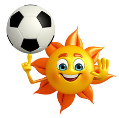 Sun Character With football
