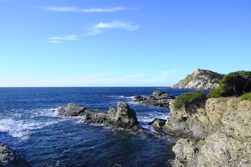 Fototapeta na wymiar Sea landscape near Bandol, France