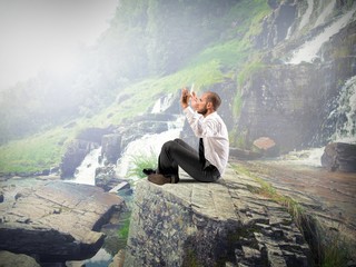 Businessman relaxing
