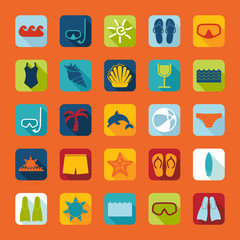 Set of summer tourism icons