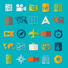 Set of summer tourism icons