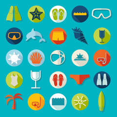 Set of summer tourism icons