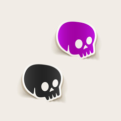 realistic design element: skull